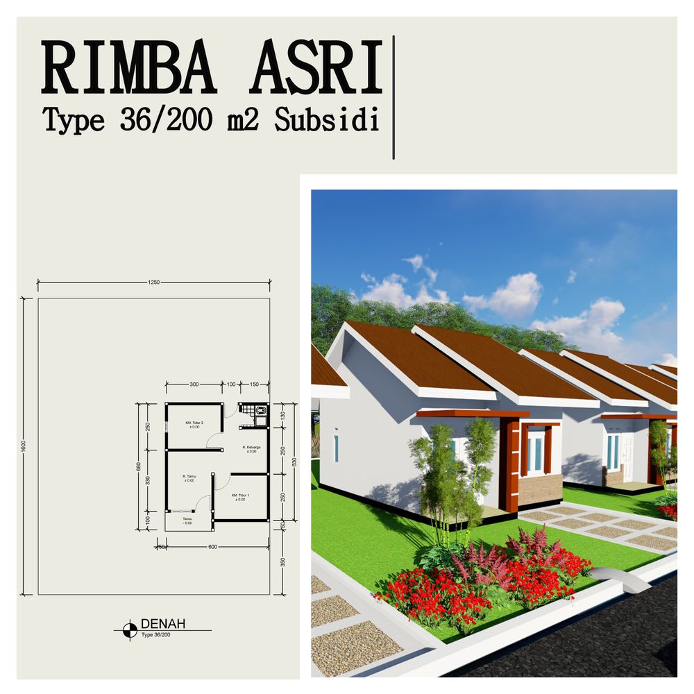 foto denah rumah tipe 36 perumahan PERUMAHAN RIMBA ASRI