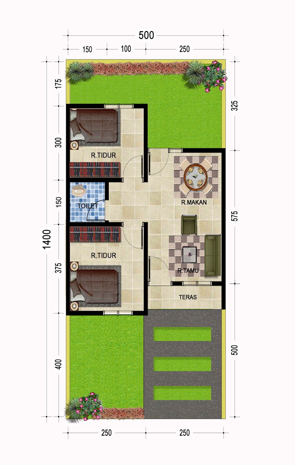 foto denah rumah tipe 36 (106) perumahan Griya Makmur 7 Pengembangan II