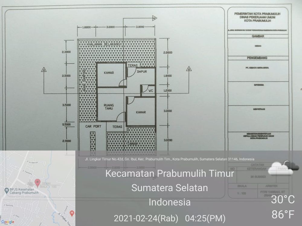 foto denah rumah tipe REGULER 2 perumahan GRAND ROYAL PANDAWA