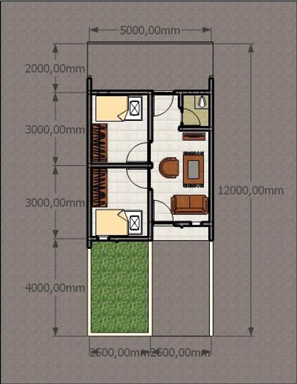 foto denah rumah tipe 30/60 perumahan PERMATA KASEMEN