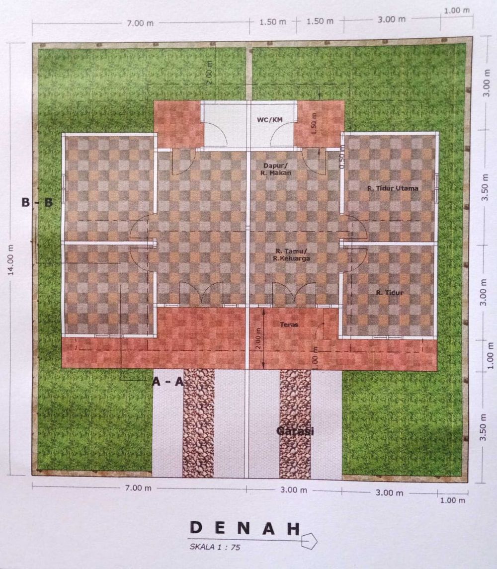 foto denah rumah tipe 36 perumahan VILLA TAMARA
