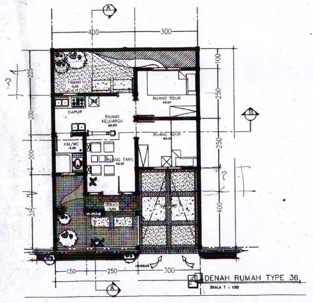 foto denah rumah tipe 36 perumahan NAFILA SUKARAMI RESIDENT