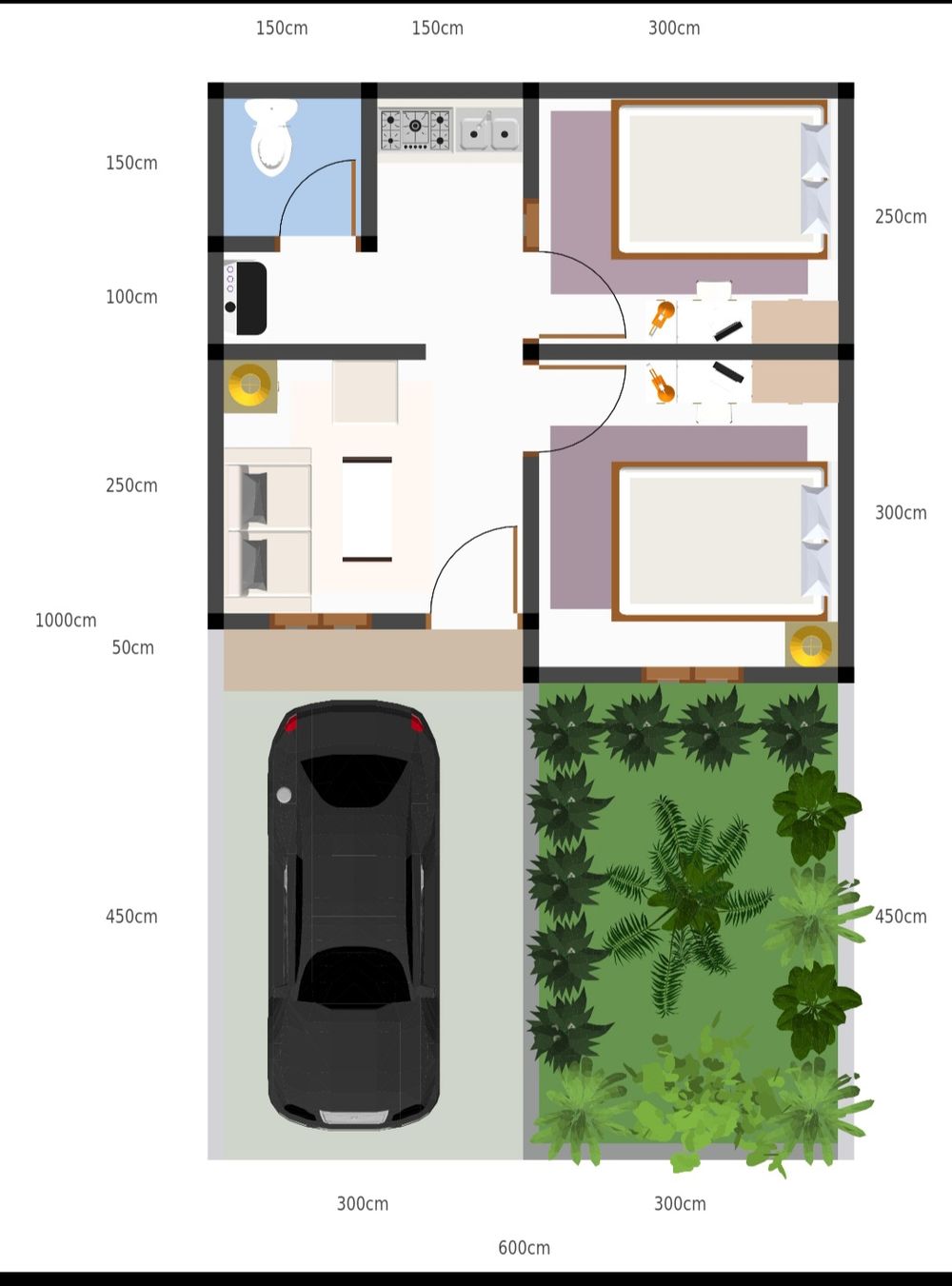 foto denah rumah tipe 30/60 perumahan PERUM GRAHA RAYA 3 KLIRIS Ext 1