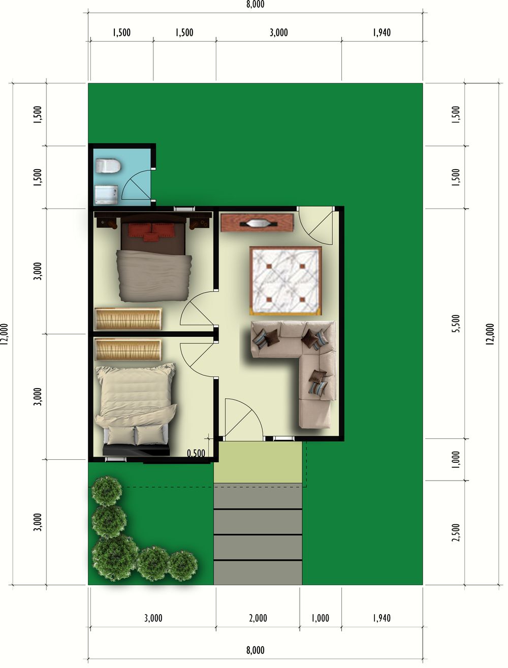 foto denah rumah tipe 40 perumahan GRIYA ARRAHIIM