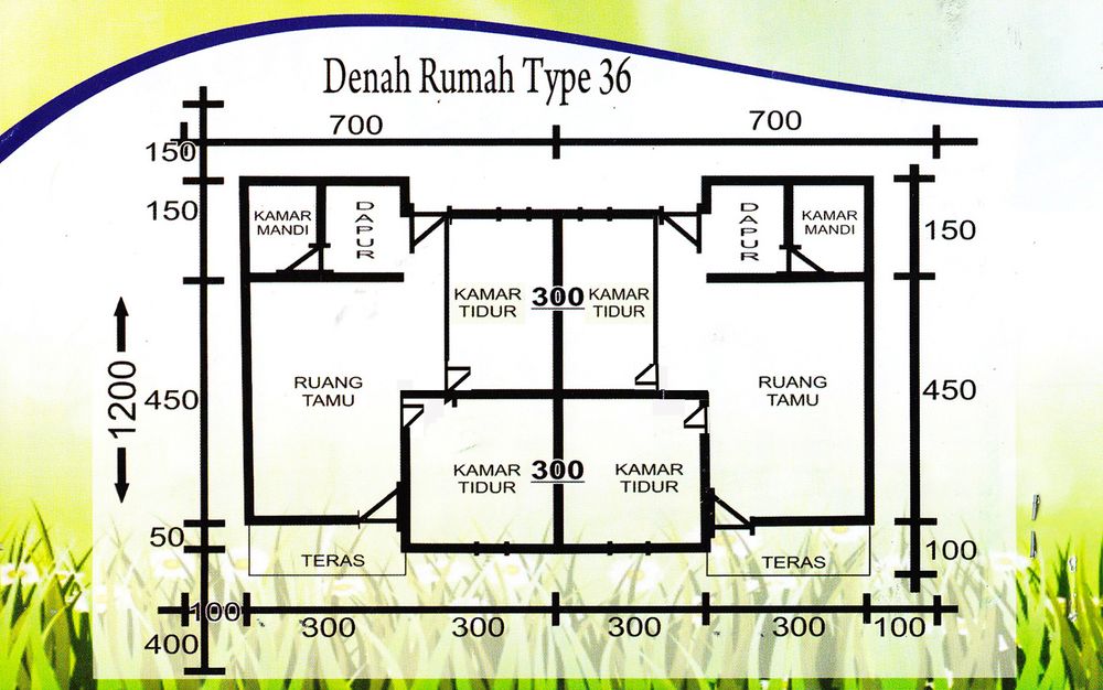 foto denah rumah tipe 36 perumahan LINGKAR PERMAI 