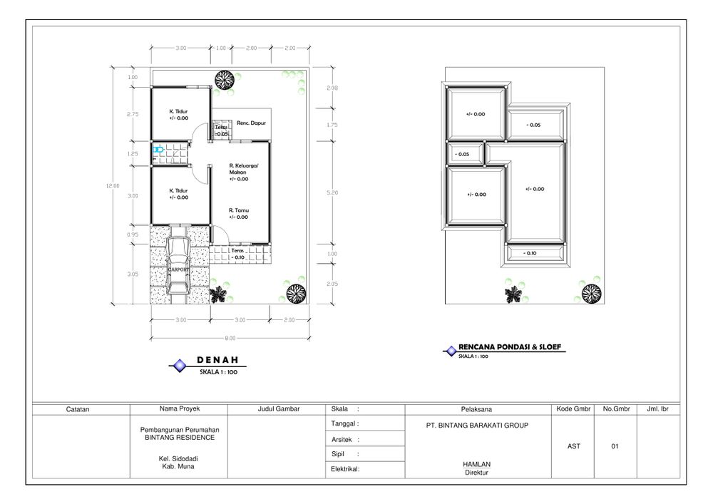 foto denah rumah tipe 36/247 perumahan PERUMAHAN BINTANG RESIDENCE
