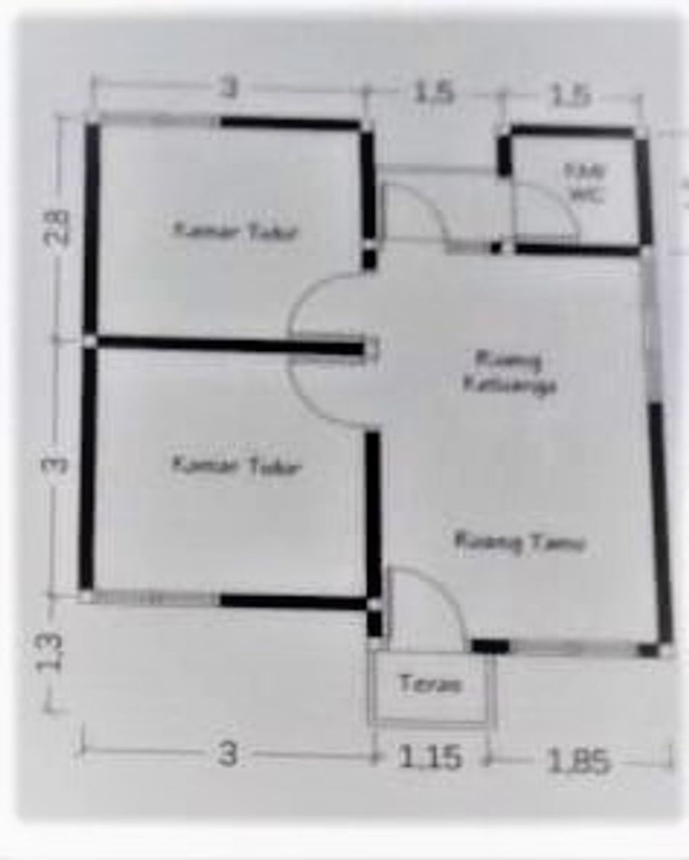 foto denah rumah tipe 36 perumahan BINA ASRI