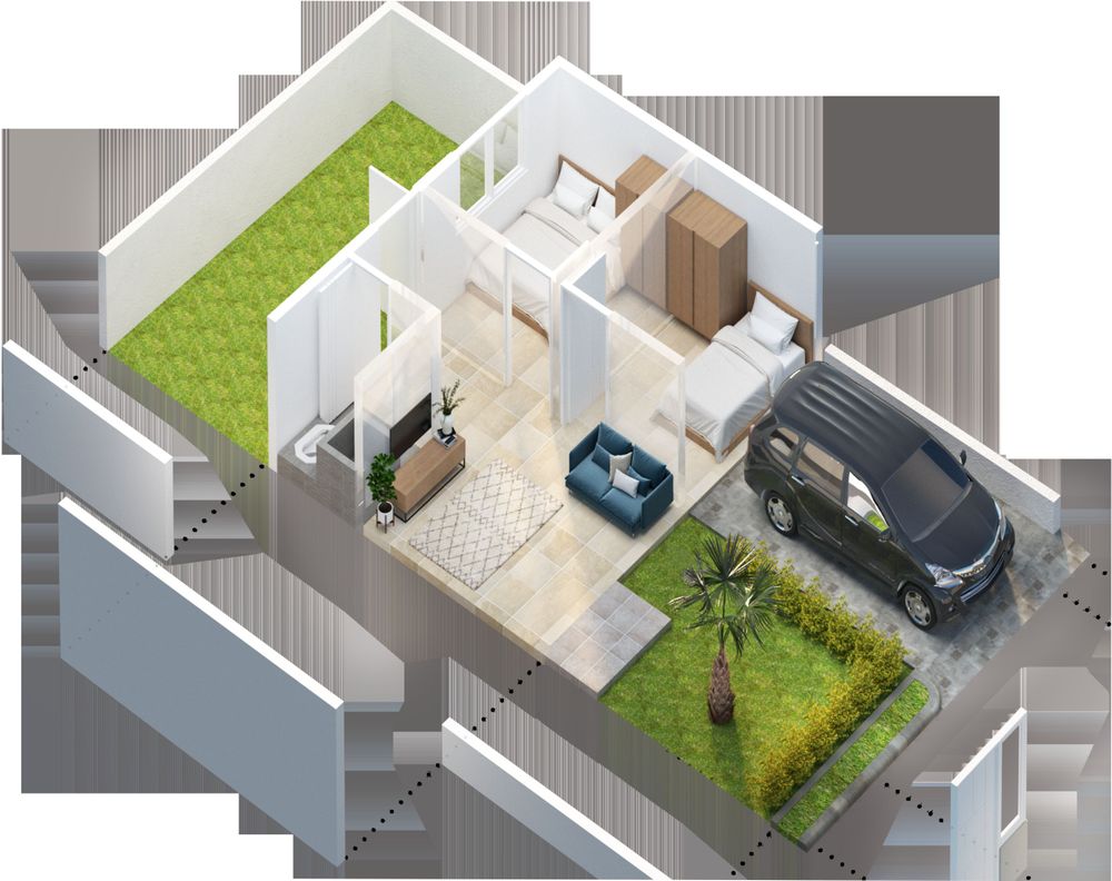 foto denah rumah tipe 50/144 perumahan Kota Impian