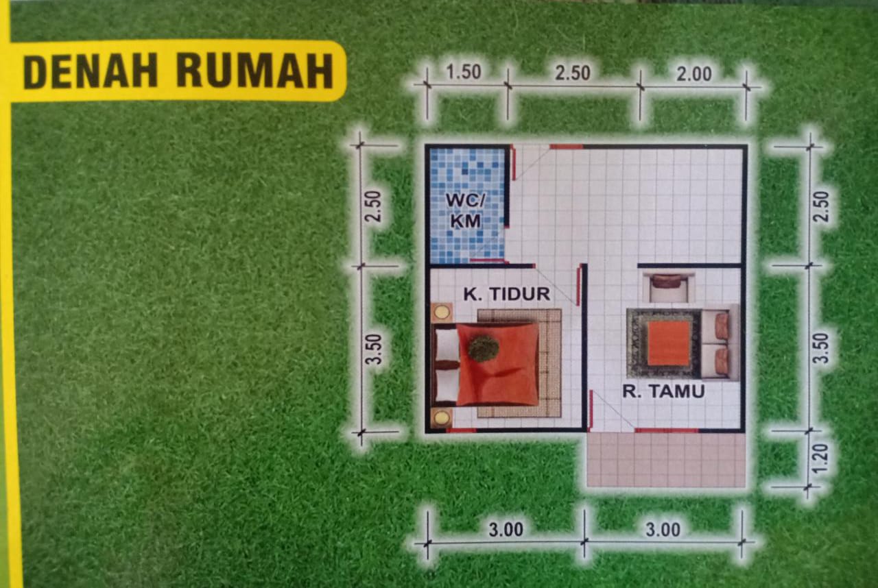 foto denah rumah tipe 36 perumahan PONDOK MARISA 3