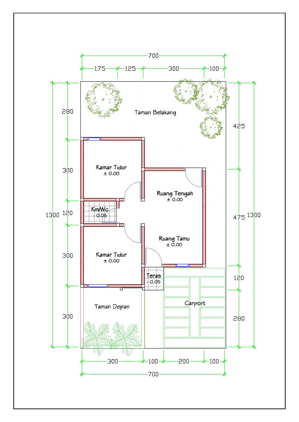 foto denah rumah tipe 36 M2 perumahan KOLAKA CITY