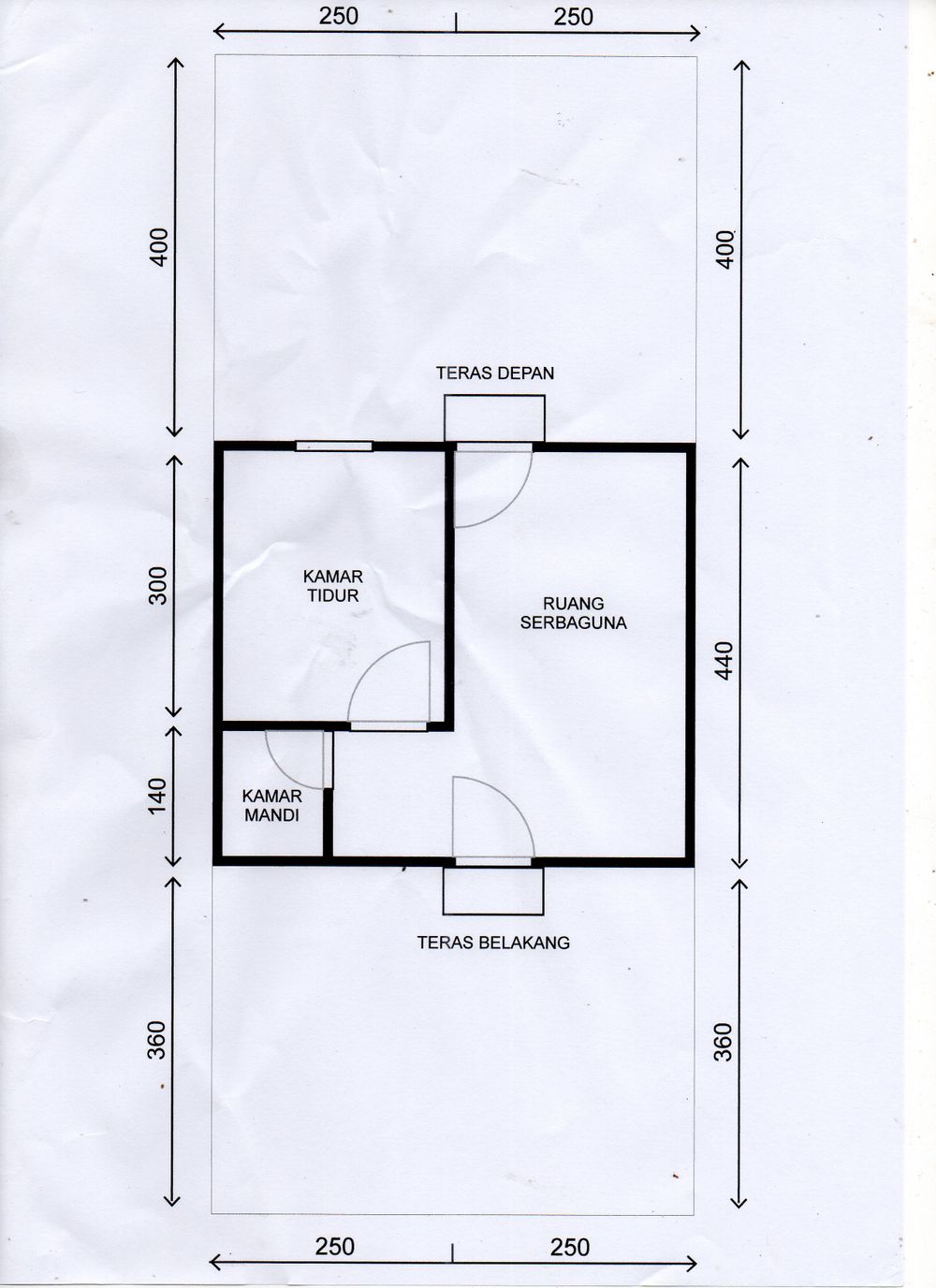 foto denah rumah tipe Subsidi perumahan Villa permata cikarang