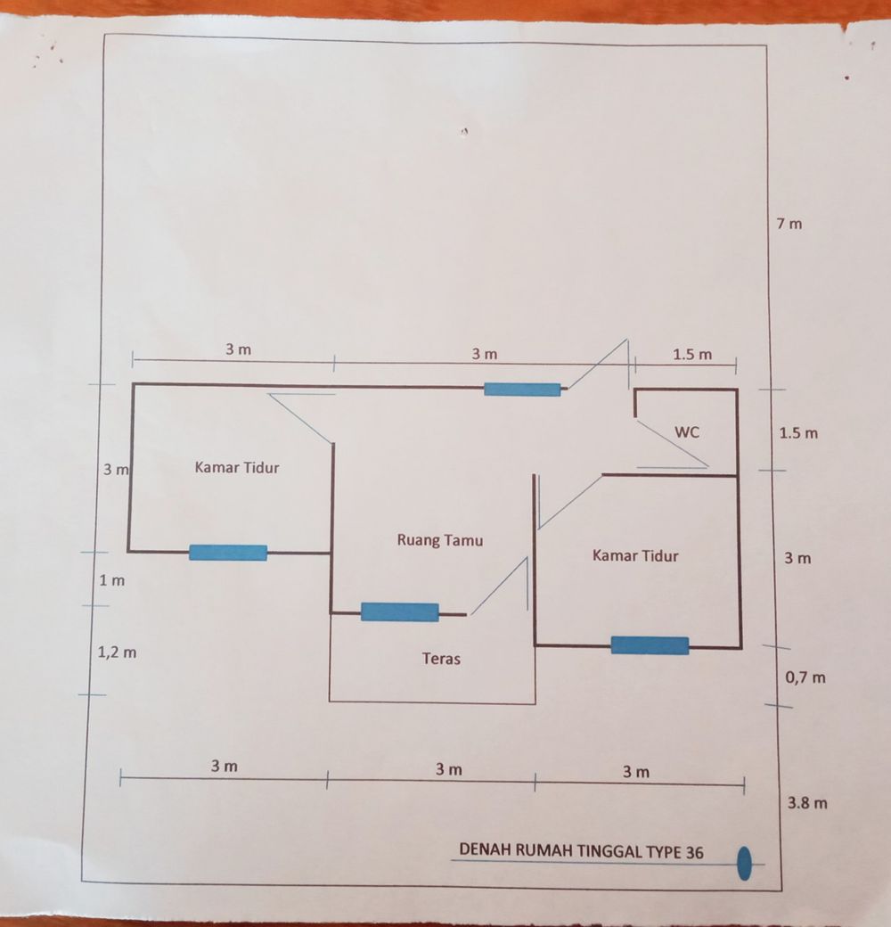 foto denah rumah tipe 36 perumahan Pelangi Kasturi 2