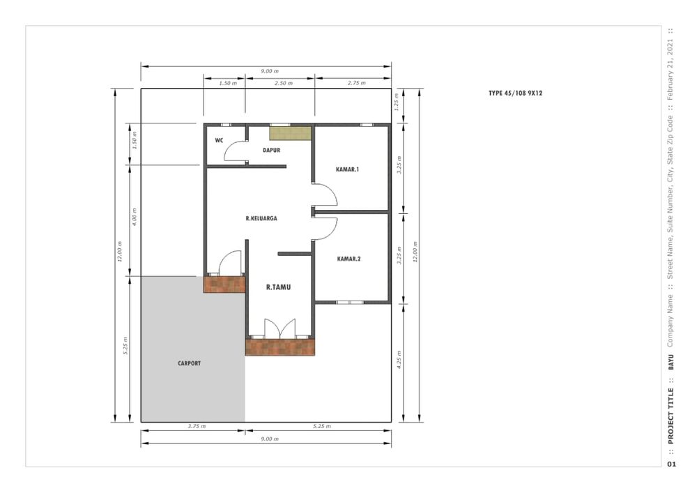 foto denah rumah tipe 45 perumahan NUANSA BENING BHAYANGKARA
