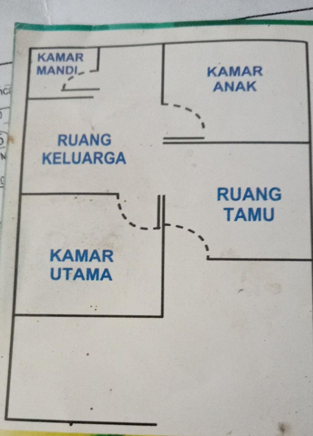 foto denah rumah tipe 36 perumahan PERUM MUTIARA INDAH 1 KARANG MALANG