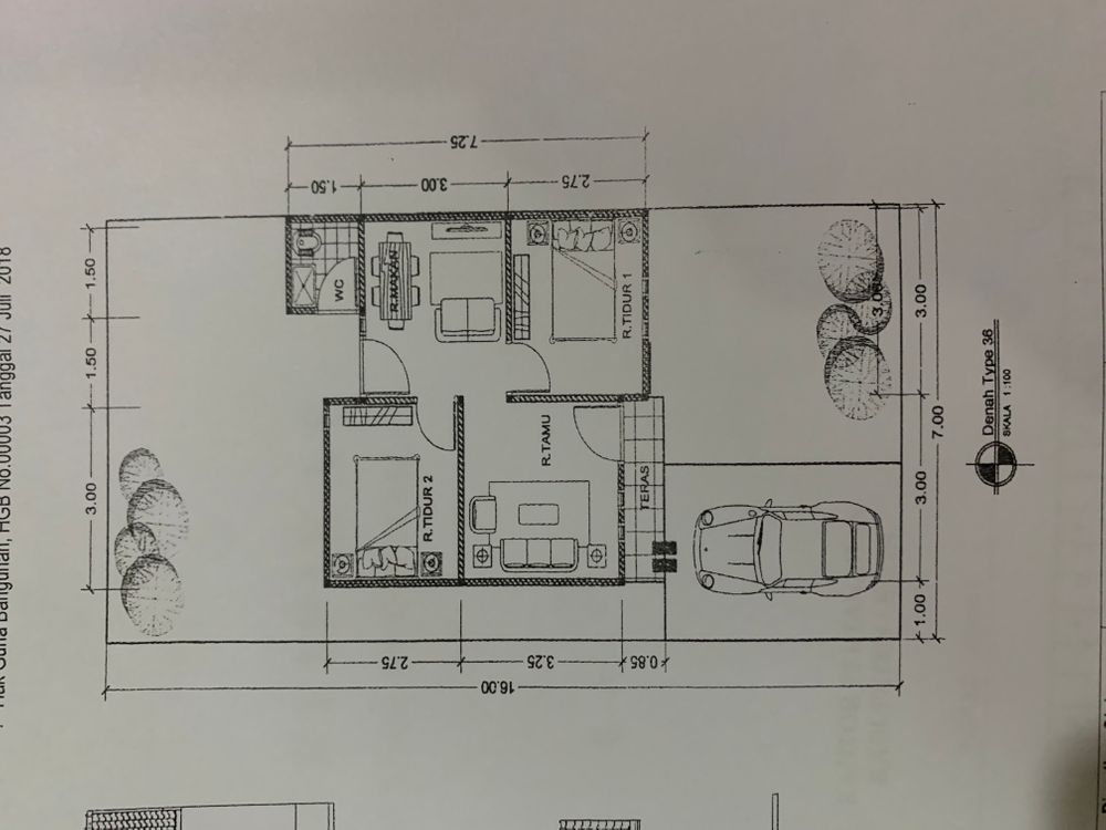 foto denah rumah tipe 36 perumahan Mitra Mandiri