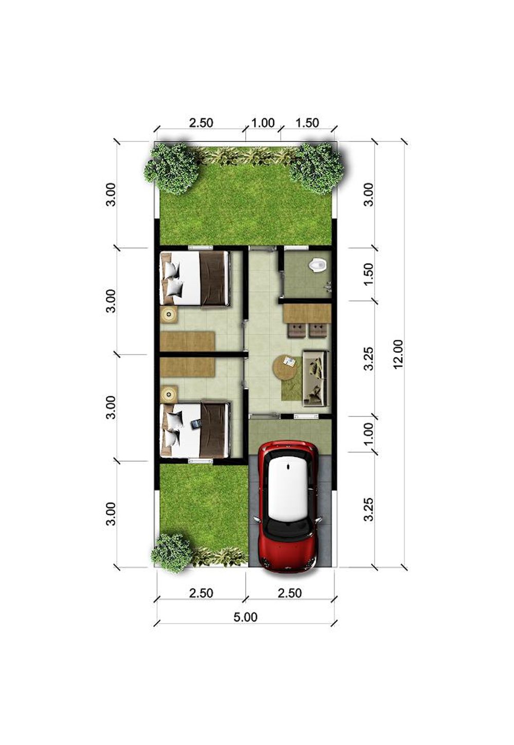 foto denah rumah tipe CEMARA perumahan Grand Koper Residence
