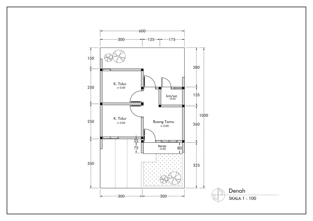 foto denah rumah tipe 28/60 perumahan GRIYA TAMA PAKIS TAHAP 2