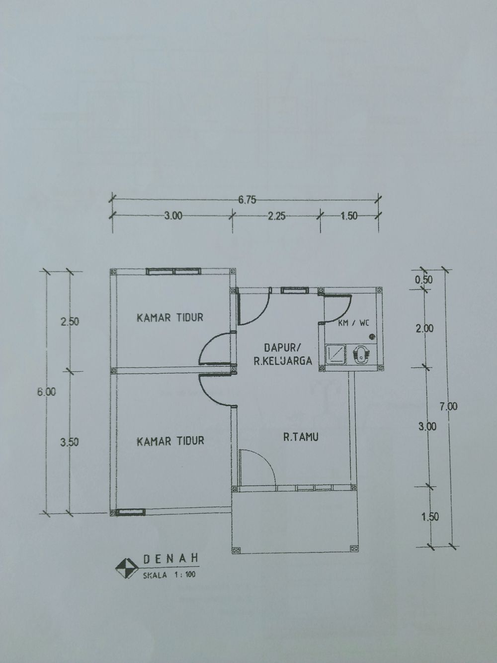 foto denah rumah tipe 36/90 perumahan Arumi Residence