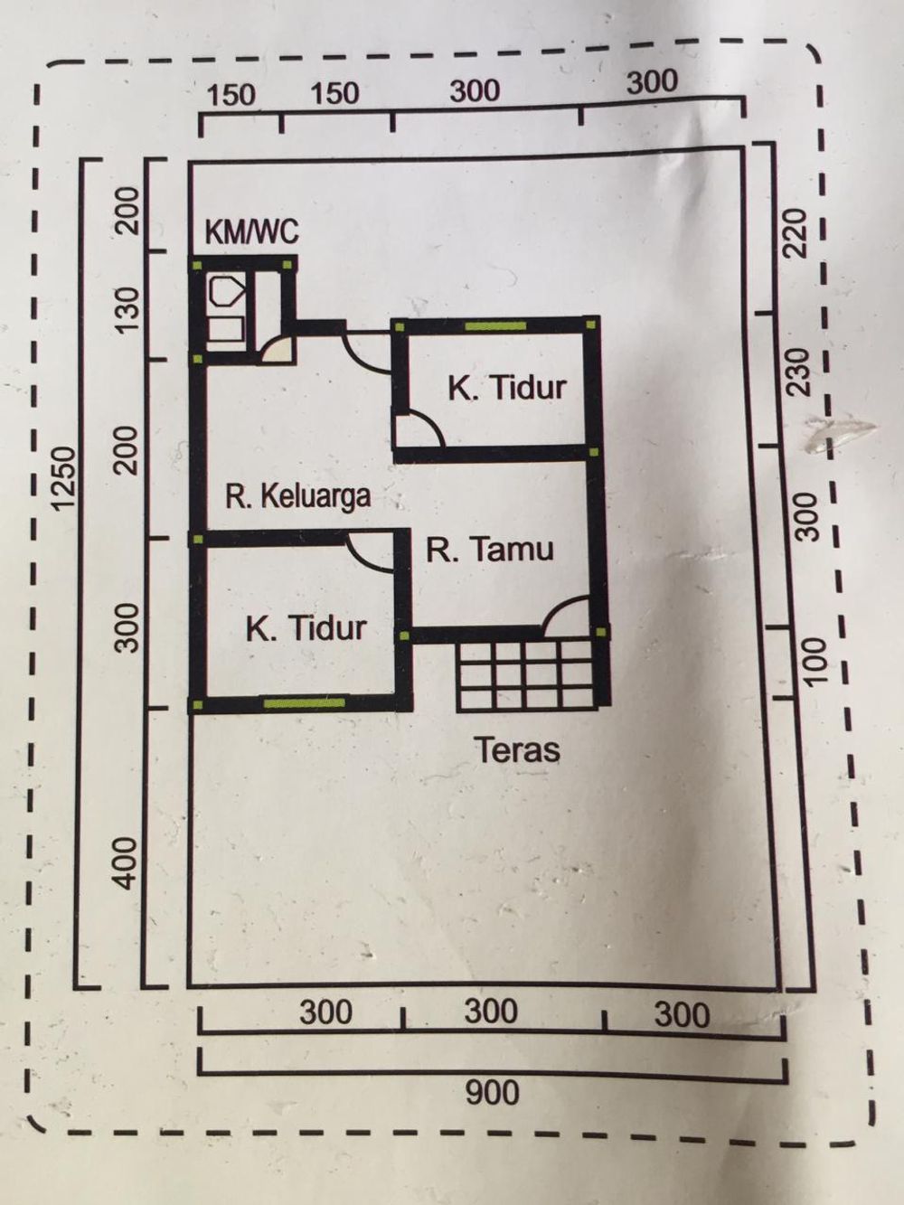 foto denah rumah tipe 36/112 perumahan Griya Belilas Permai Tahap II