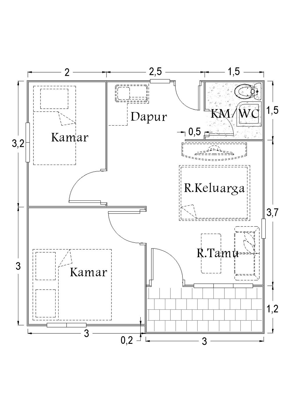 foto denah rumah tipe 36 perumahan Puri AL Chava