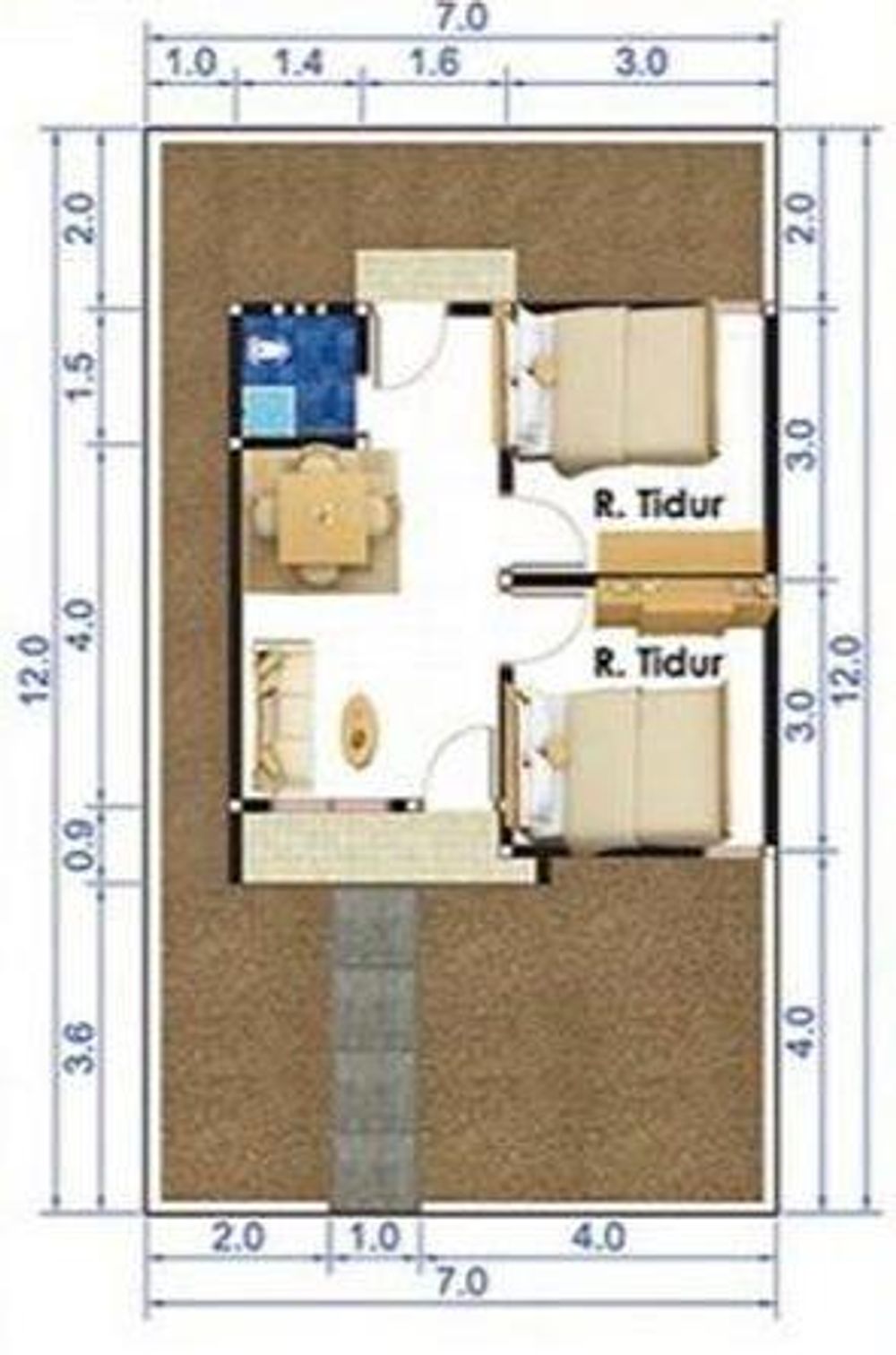 foto denah rumah tipe 36/84 perumahan Citra indah residence