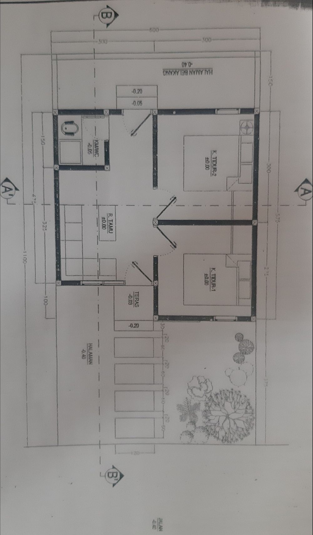 foto denah rumah tipe 36/62 perumahan PURI KEDATON SANTOSO