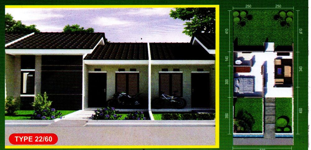 foto denah rumah tipe 22/60 perumahan NANGGELA ANUGRAH PRATAMA