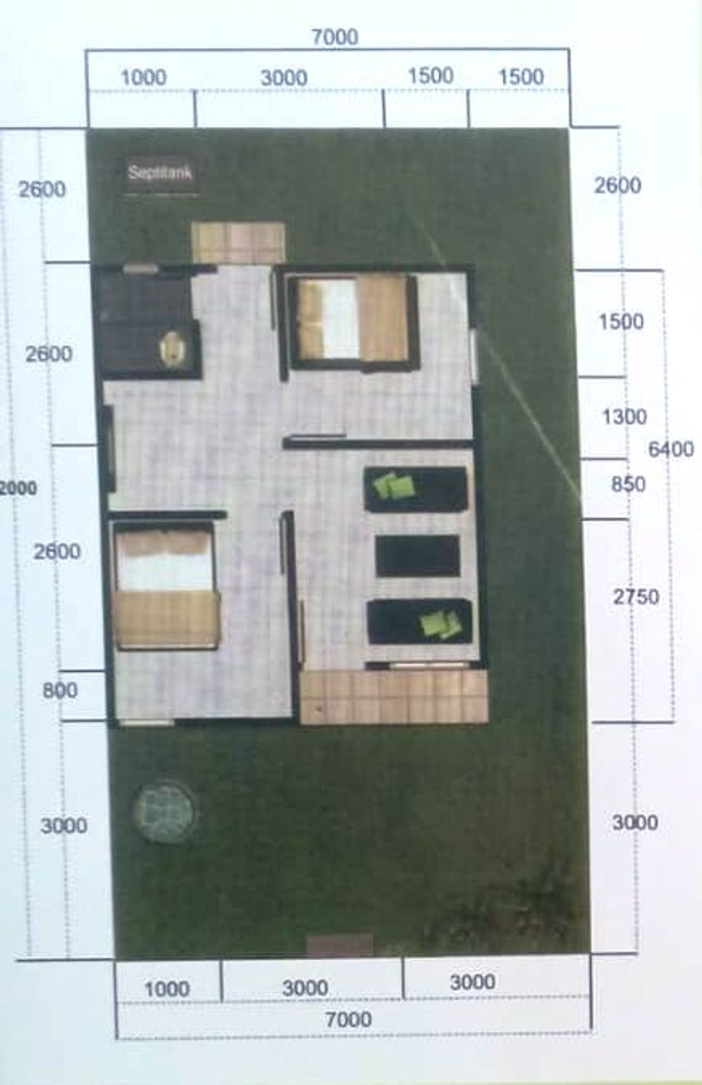 foto denah rumah tipe 36/84 perumahan GRAND ANUGERAH RESIDENCE