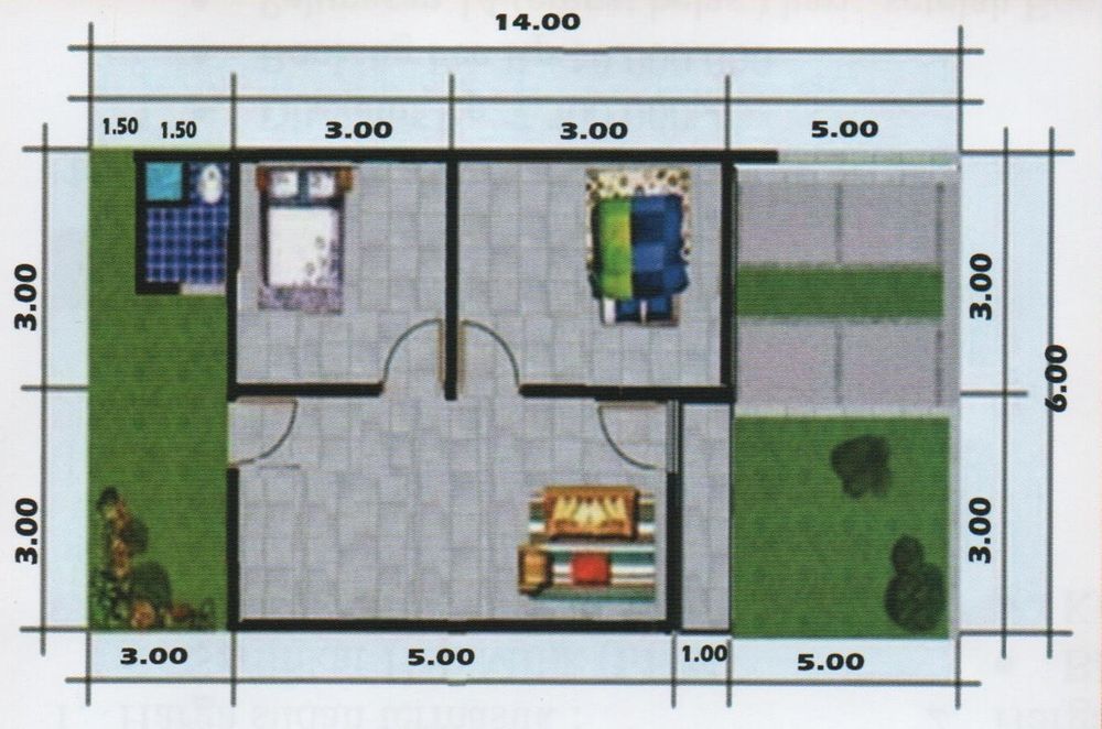 foto denah rumah tipe 36 perumahan SEGAR ASRI 2