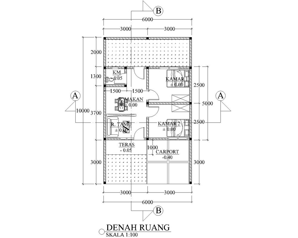 foto denah rumah tipe 30/60 perumahan BUKIT MAHARANI