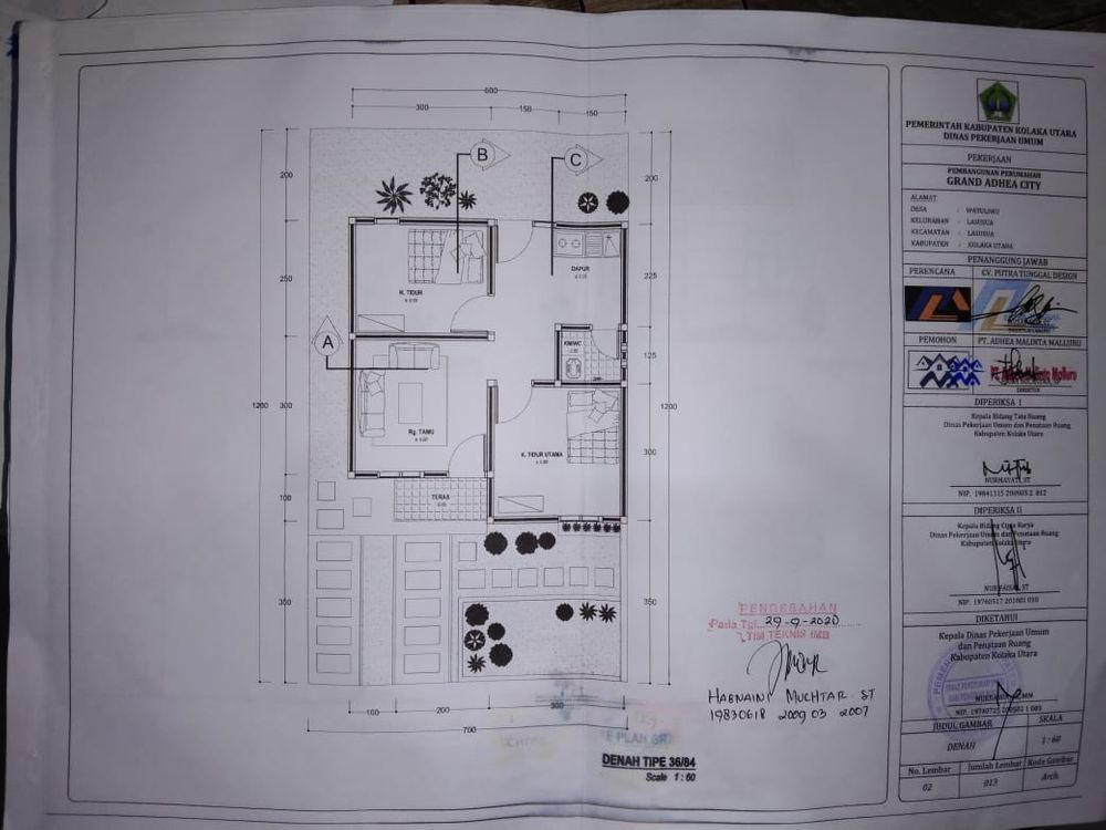 foto denah rumah tipe 36 perumahan GRAND ADHEA CITY