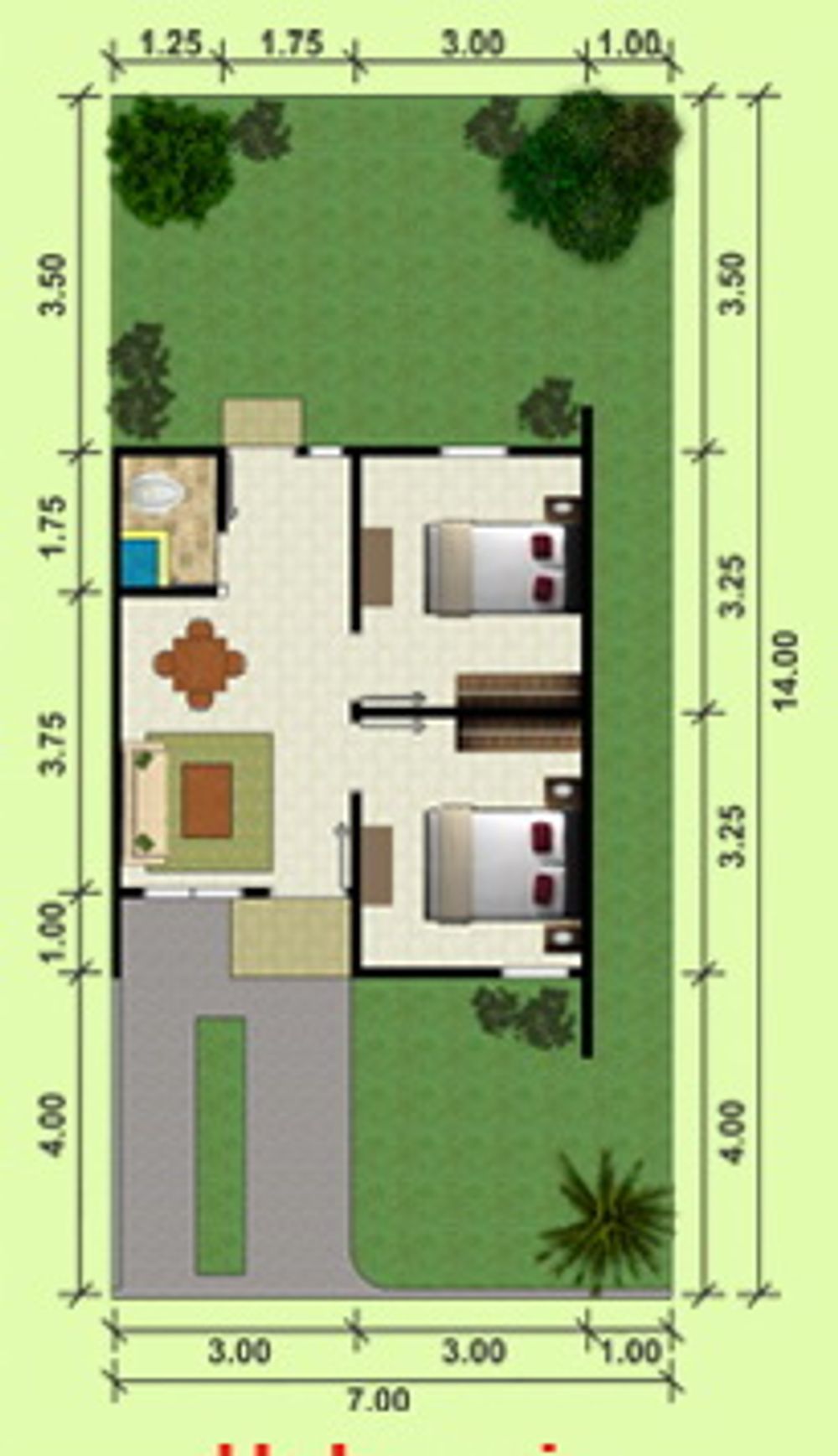 foto denah rumah tipe RSH36 perumahan Perumahan Rosewood Residence