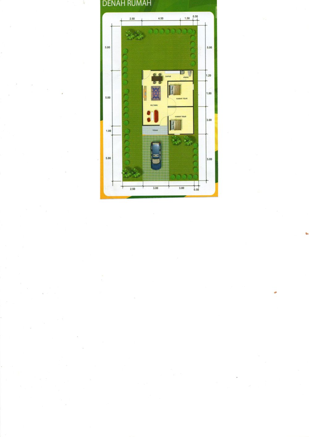 foto denah rumah tipe 36 perumahan Bumi Pawan Residence Blok E,F,G