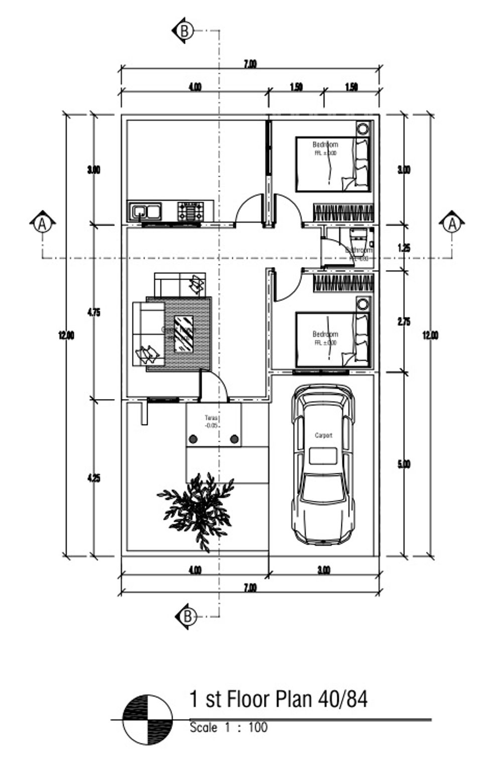 foto denah rumah tipe 40 perumahan The Hasanah Residence 2 (Adara Park)