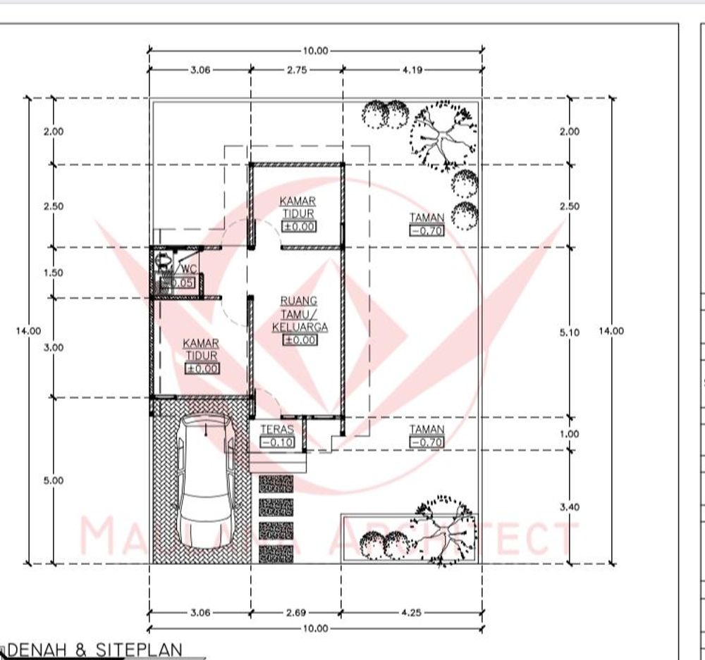 foto denah rumah tipe 36 perumahan GRAND SUDIRMAN PERMAI