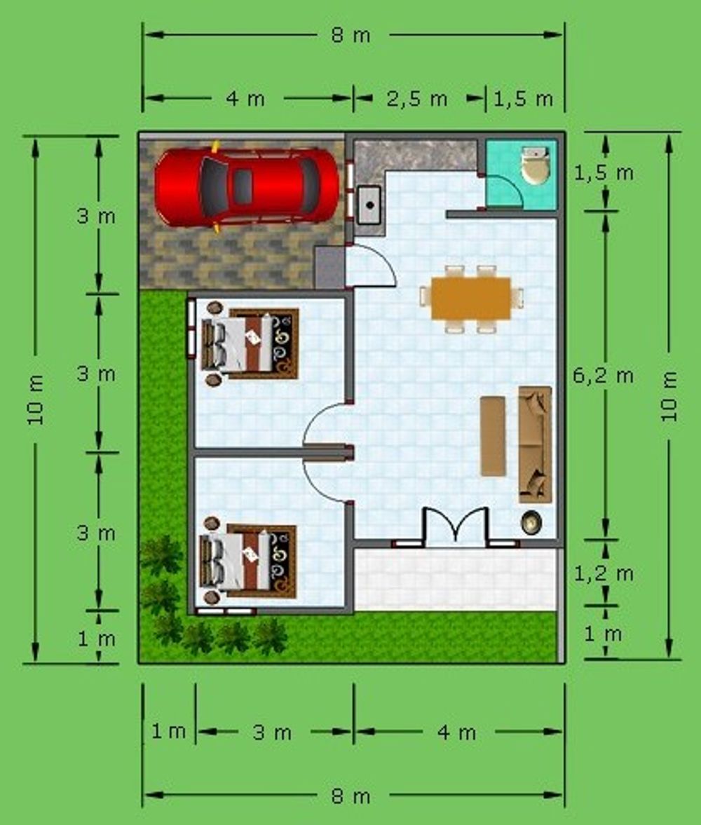 foto denah rumah tipe 54/80 perumahan GRAHA METUK ASRI