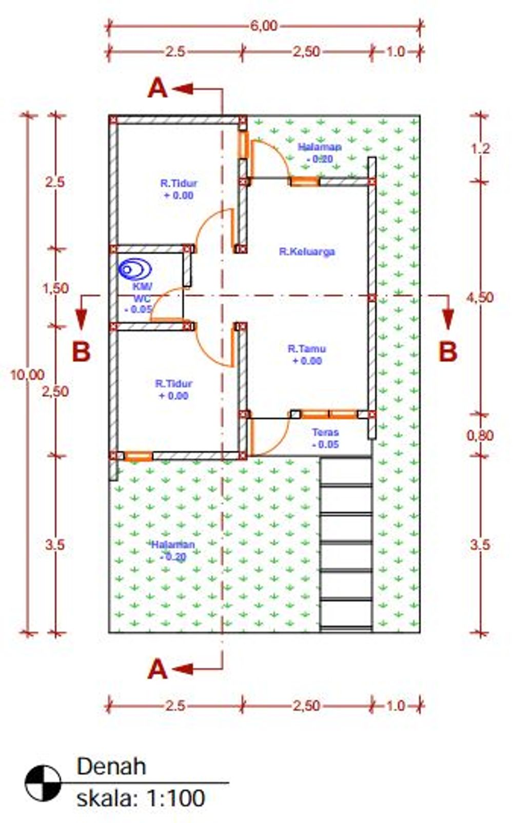 foto denah rumah tipe 30/60 perumahan NIRWANA RESIDENCE KARANGGEDE