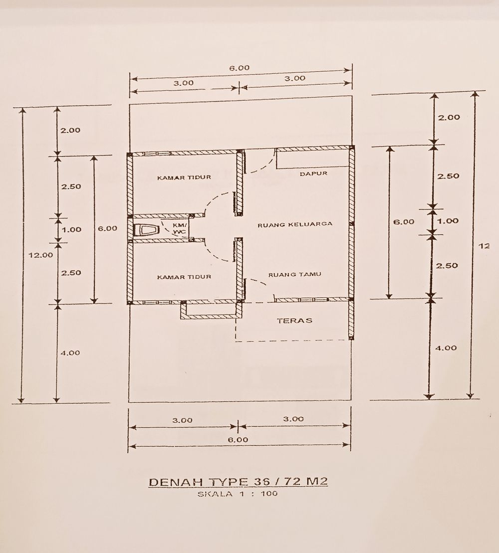foto denah rumah tipe 36/72 perumahan GRIYA MEKARITA RESIDENCE