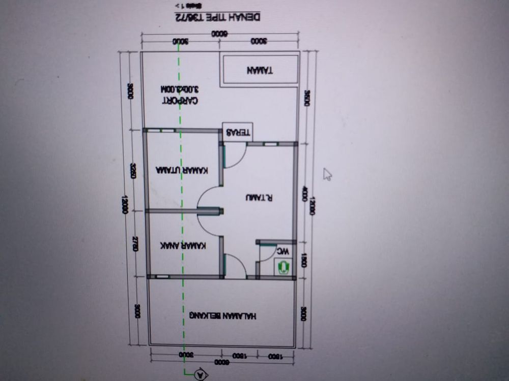 foto denah rumah tipe 36/72 perumahan PONDOK SETIA NEGARA