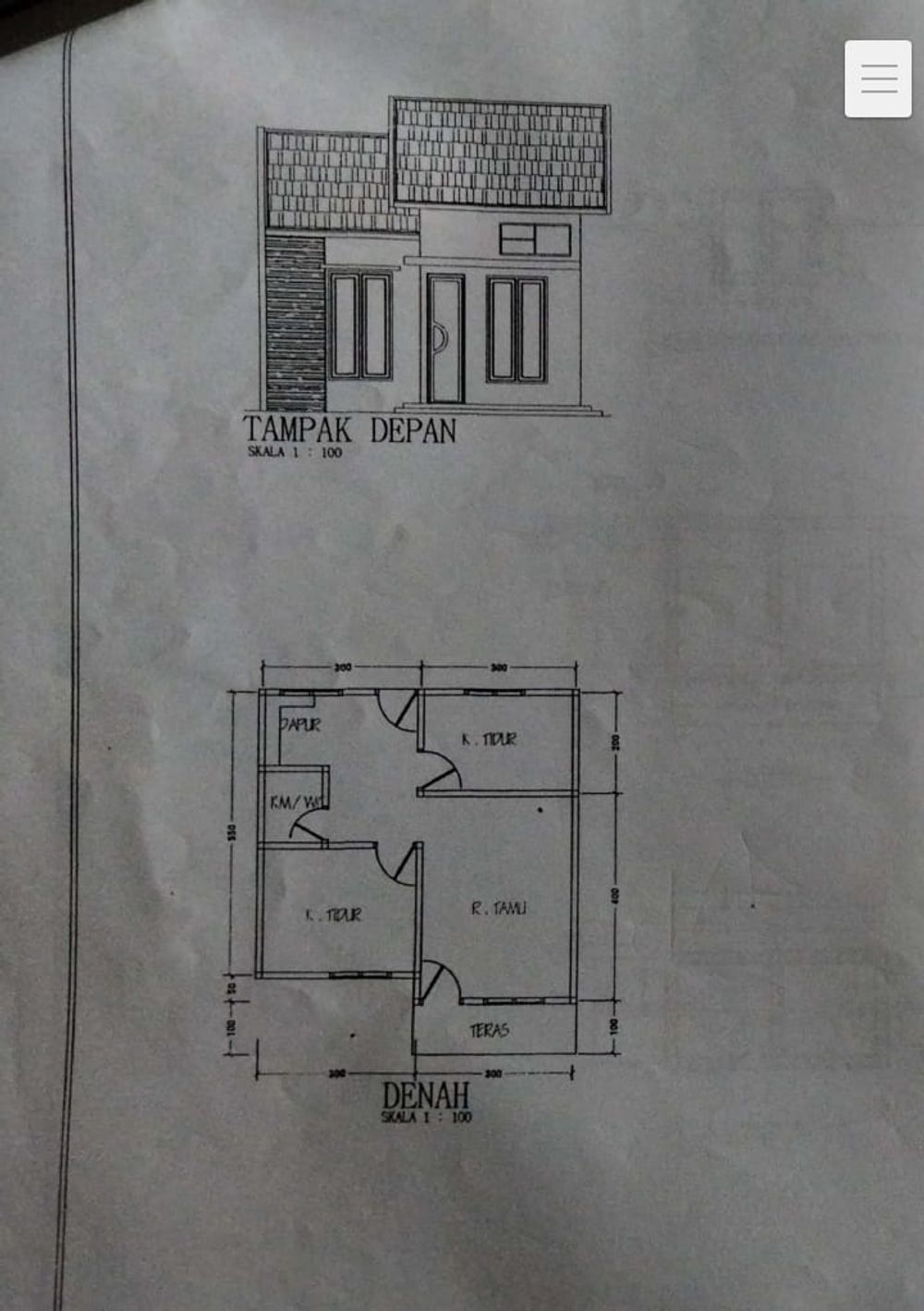 foto denah rumah tipe 36/91 perumahan SURYA AKBAR SEMATANG BORANG