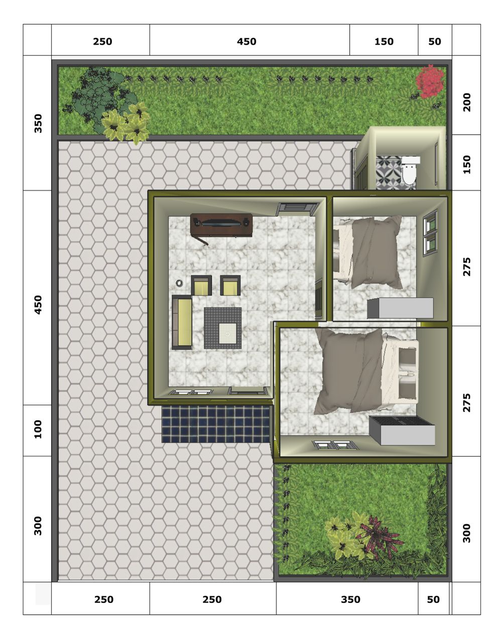 foto denah rumah tipe T36FLPP perumahan GREEN MELATI