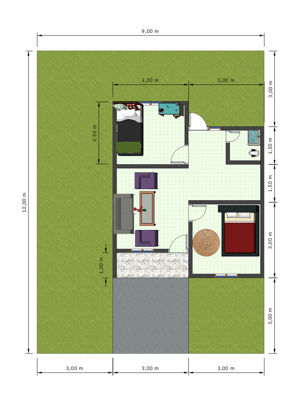 foto denah rumah tipe 36 perumahan Asiong Regency