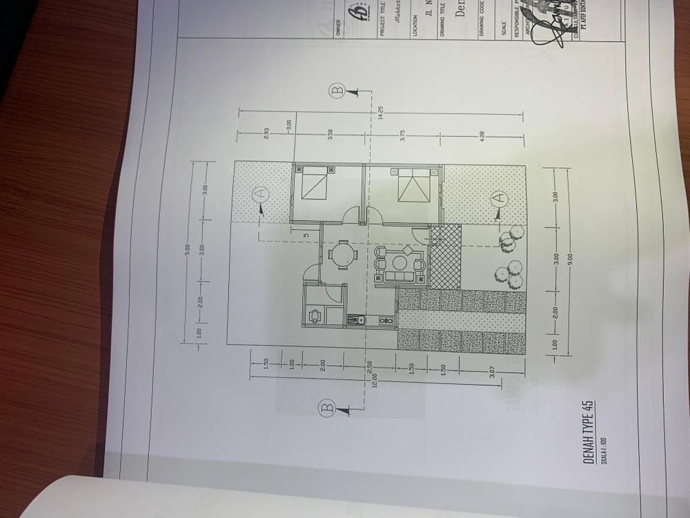 foto denah rumah tipe 45/128 perumahan MAHKOTA BINTAN RESIDENCE