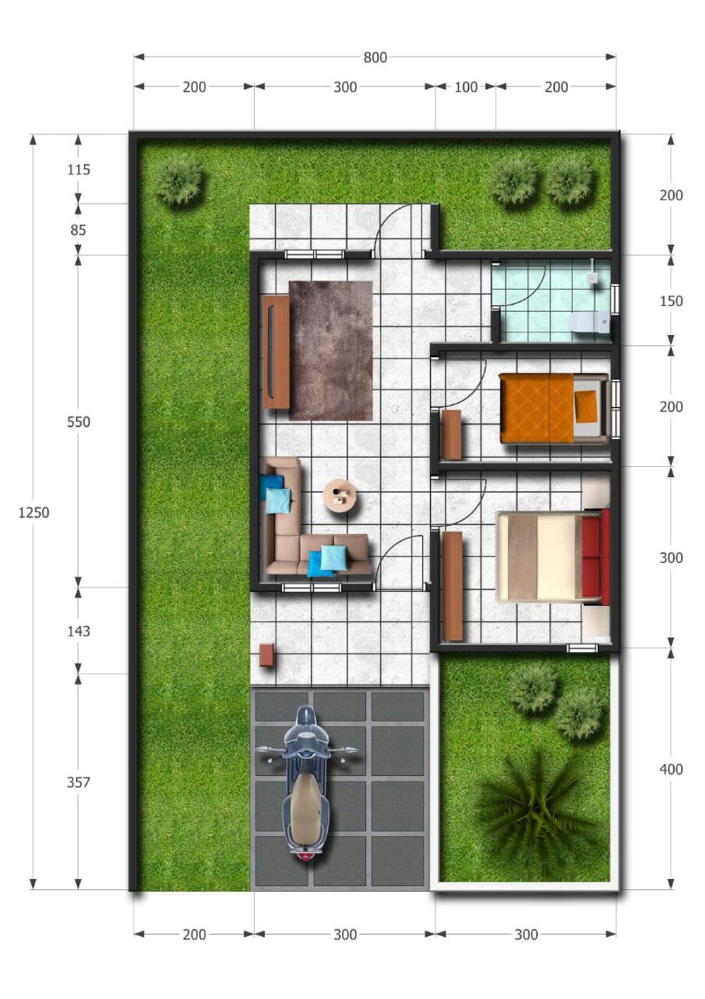 foto denah rumah tipe 36 perumahan Laskar Amuntai