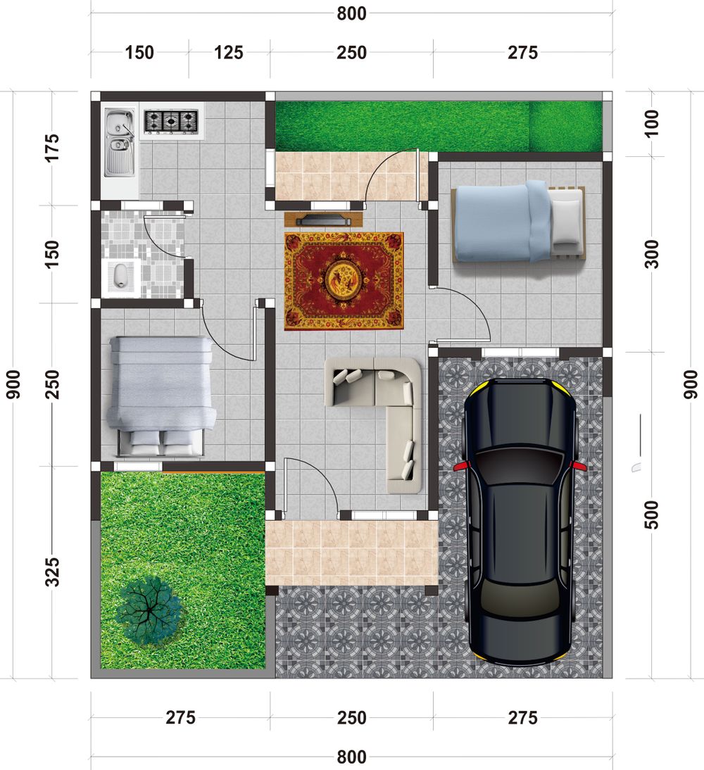 foto denah rumah tipe 36/72 perumahan Puri Mutiara Residence 2