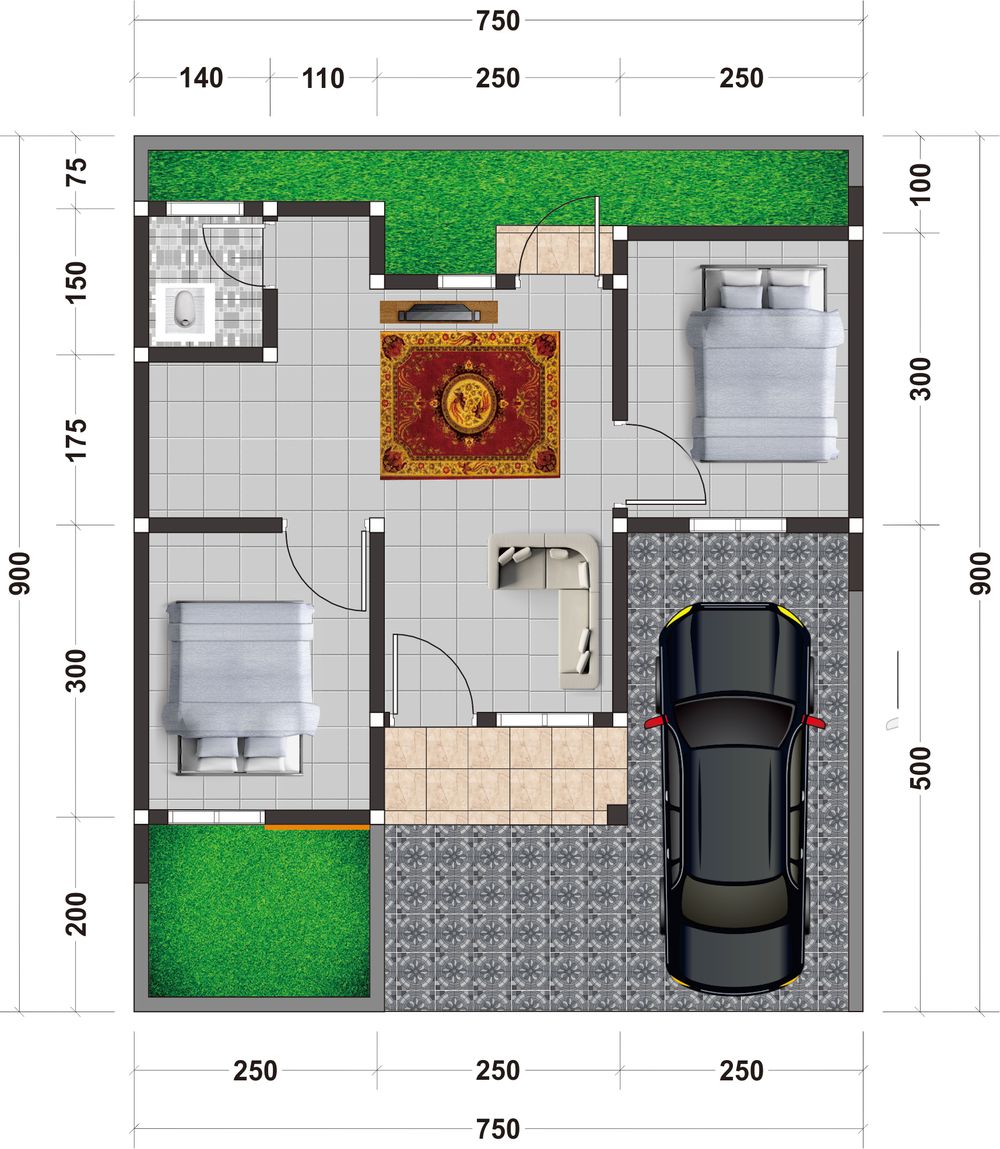 foto denah rumah tipe 36/67 perumahan Puri Mutiara Residence 2