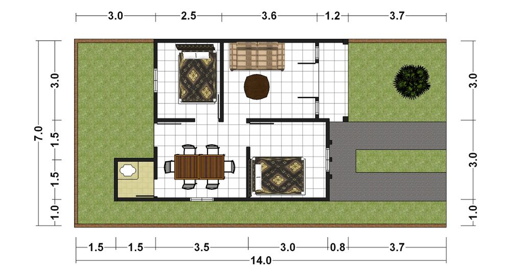 foto denah rumah tipe 36 perumahan 66 Residence Tahap 2