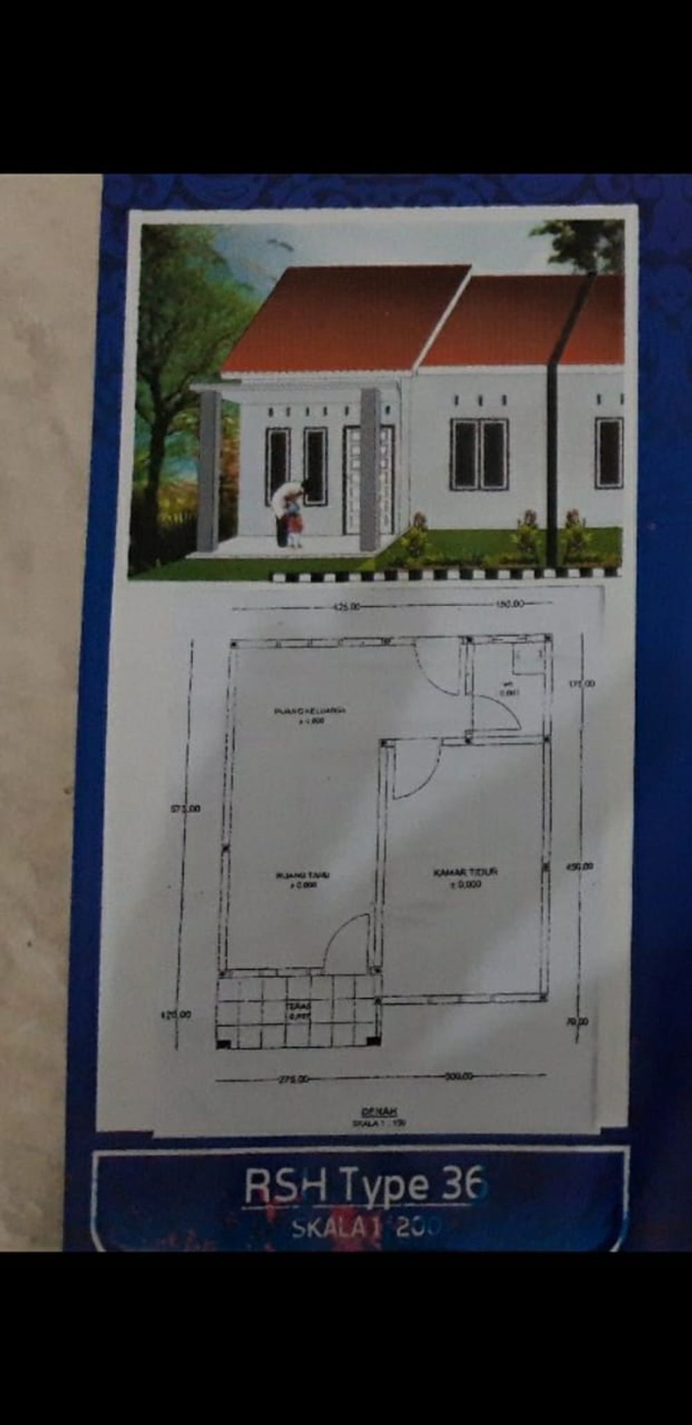 foto denah rumah tipe 36 perumahan TAMAN HARPUBI