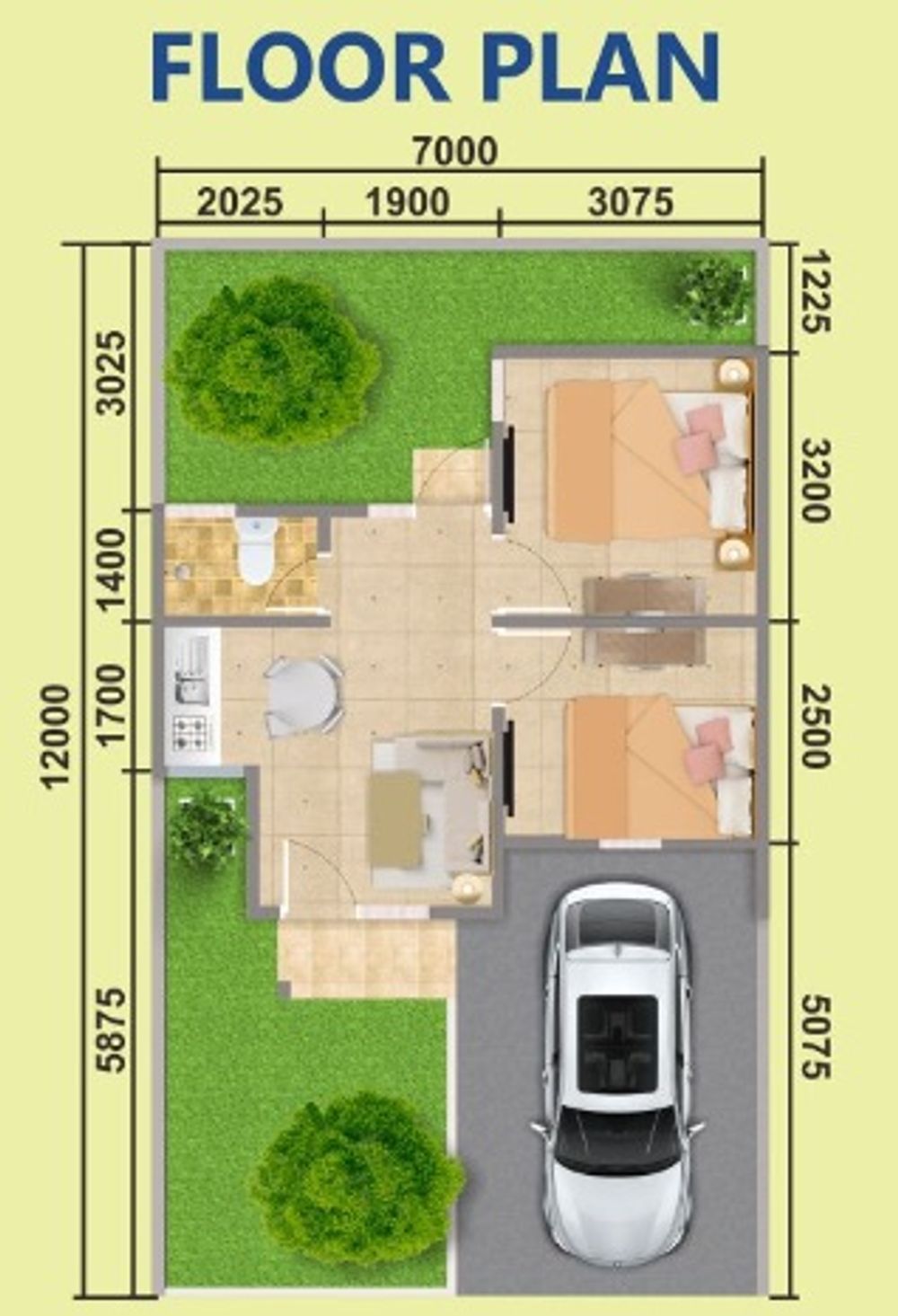 foto denah rumah tipe Amelia perumahan GRAND CILAMAYA RESIDENCE