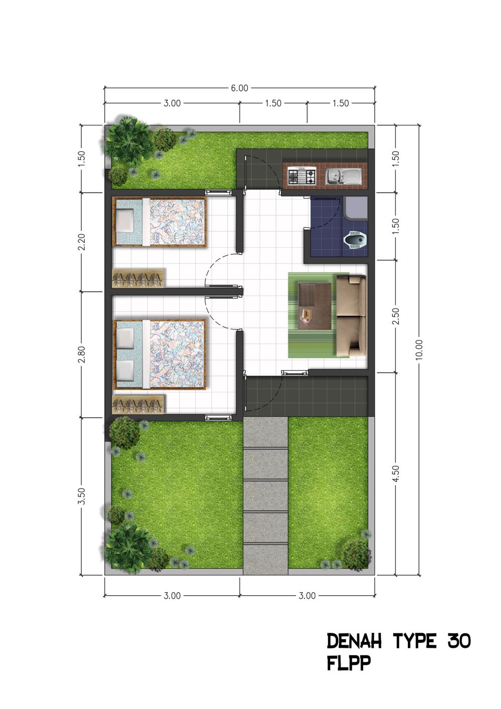 foto denah rumah tipe Deluxe 2 perumahan GRAHA BHINNEKA CENTRAL